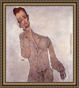 Karl Framed Paintings - Portrait of the Painter Karl Zakovsek by Egon Schiele