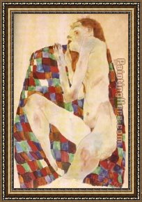 Sleeping Framed Paintings - Sleeping girl by Egon Schiele