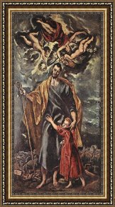 St Anthony of Padua with Christ Child Framed Paintings - St Joseph and the Christ Child by El Greco