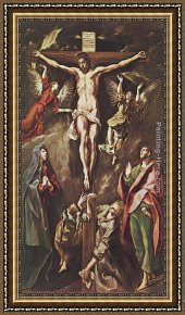 Crucifixion Framed Paintings - The Crucifixion by El Greco