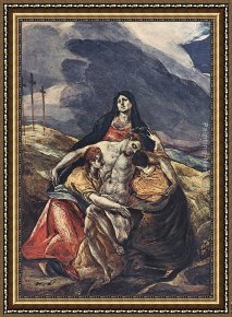 Piet Mondrian Framed Paintings - The Piet&agrave; (The Lamentation of Christ) by El Greco