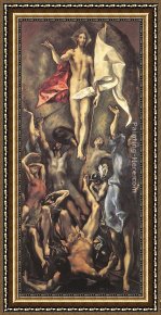 Resurrection Framed Paintings - The Resurrection by El Greco