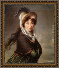 Portrait of a Woman Framed Paintings - Portrait of a Young Woman by Elisabeth Louise Vigee-Le Brun