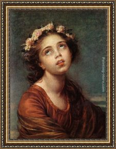The Daughters of Judah in Babylon Framed Paintings - The Daughter's Portrait by Elisabeth Louise Vigee-Le Brun