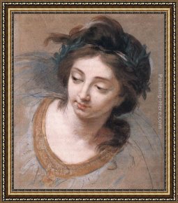 Study of The Head of an Old Woman Framed Paintings - Woman's Head by Elisabeth Louise Vigee-Le Brun