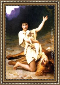 Shepherd Framed Paintings - The Shepherd David by Elizabeth Jane Gardner Bouguereau