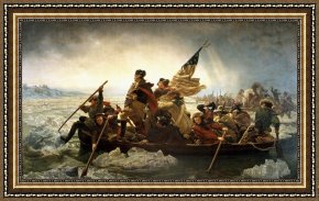 Napoleon Crossing The Alps Framed Paintings - Washington Crossing the Delaware by Emanuel Gottlieb Leutze
