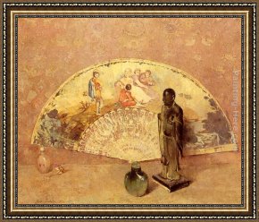 French Framed Paintings - The French Fan by Emil Carlsen