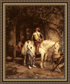 Tavern Framed Paintings - A Stop at the Tavern by Emil Rau