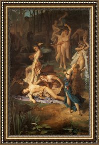The Death of Demosthenes Framed Paintings - Death of Orpheus by Emile Levy