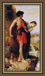 Le Vertige, Idylle Framed Paintings - Le Vertige, Idylle by Emile Levy