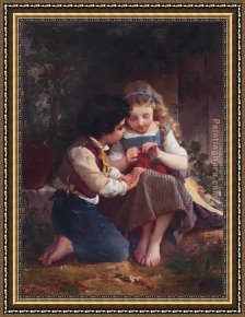 A Moment of Comfort Framed Paintings - A Special Moment by Emile Munier