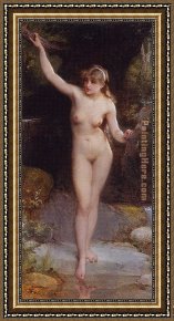 La Grande Baigneuse Framed Paintings - La Baigneuse The Bather by Emile Munier