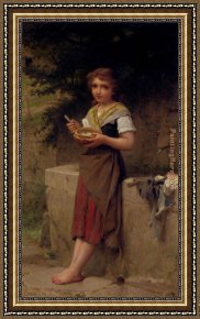 Jeune Bergere Debout Framed Paintings - La Jeune Paysanne by Emile Munier