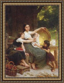 Le Vertige, Idylle Framed Paintings - Les Confitures by Emile Munier