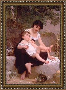 An Algerian Mother And Child Framed Paintings - Mother and Child by Emile Munier