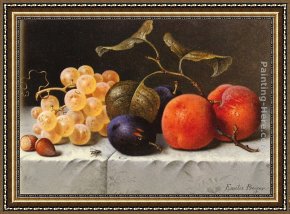 Emilie, Die Schwester Menzels Framed Paintings - Still Life with Fruit and Nuts by Emilie Preyer