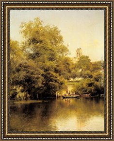 Eze-sur-mer Framed Paintings - L'Oise sur Auvers by Emilio Sanchez-Perrier