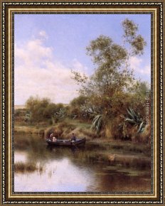 The Hunting Party Framed Paintings - The Boating Party by Emilio Sanchez-Perrier