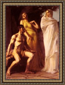 Allegory of Virtue Framed Paintings - Hercules Between Virtue And Vice by Emmanuel Benner
