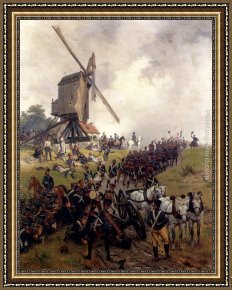 Battle Framed Paintings - The Battle Of Waterloo by Ernest Crofts