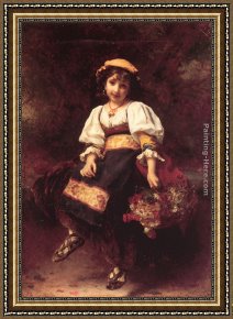 The Flower Seller, (vendedora De Alcatraces) 1942 Framed Paintings - The Flower Seller by Etienne Adolphe Piot