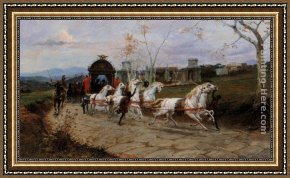 Arrival Framed Paintings - Arrival of Caesar by Ettore Forti