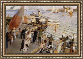 View of The Bacino Di San Marco Framed Paintings - Bacino di San Marco by Ettore Tito