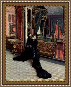 Caterina Cornaro, Queen of Cyprus Framed Paintings - Queen Victoria And Princess Royal Visit Napolean's Boudoir by Ettore Tito