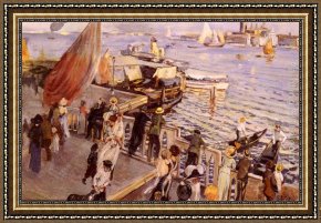 A Regatta on The Grand Canal Framed Paintings - The Grand Canal, Venice by Ettore Tito