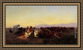 The Encampment Framed Paintings - The Encampment by Eugene-Alexis Girardet