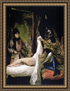 Eugene Delacroix Framed Paintings - Louis d'Orleans Showing his Mistress by Eugene Delacroix