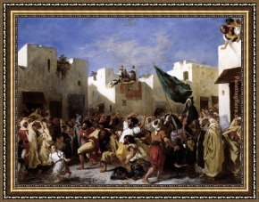 Eugene Delacroix Framed Paintings - The Fanatics of Tangier by Eugene Delacroix