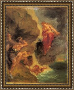 Eugene Delacroix Framed Paintings - Winter Juno and Aeolus by Eugene Delacroix