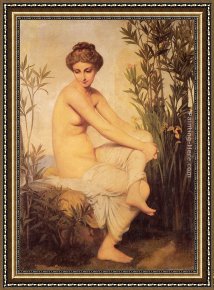 La Grande Baigneuse Framed Paintings - Baigneuse antique by Eugene-Emmanuel Amaury-Duval