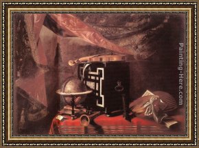 Evaristo Framed Paintings - Still-life with Instruments by Evaristo Baschenis