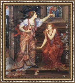 Caterina Cornaro, Queen of Cyprus Framed Paintings - Queen Eleanor and Fair Rosamund by Evelyn de Morgan