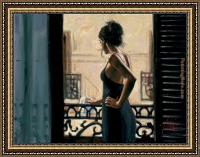 A Venetian Balcony Framed Paintings - At the Balcony in Buenos Aires by Fabian Perez