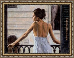 A Venetian Balcony Framed Paintings - Balcony at Buenos Aires II by Fabian Perez