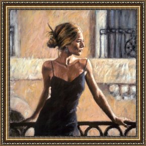Balcony Framed Paintings - BALCONY AT BUENOS AIRES III by Fabian Perez