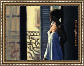 A Venetian Balcony Framed Paintings - Balcony at Buenos Aires X by Fabian Perez