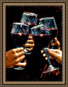 Nina Con Flor Framed Paintings - Brindis Con Tinto II by Fabian Perez