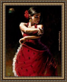 Nina Con Flor Framed Paintings - Celina Con Lunares Negros by Fabian Perez