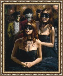 A Venetian Balcony Framed Paintings - Courtesans Venetian by Fabian Perez
