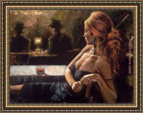 Vague Et La Perle Framed Paintings - Cynzia at Las Brujas by Fabian Perez