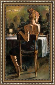 Vague Et La Perle Framed Paintings - Cynzia at Las Brujas II by Fabian Perez