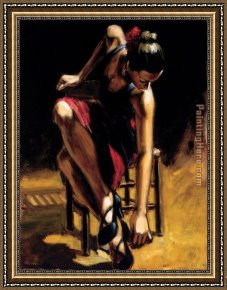 The Era of The Red Guards Framed Paintings - Dancerin Red Skirt by Fabian Perez