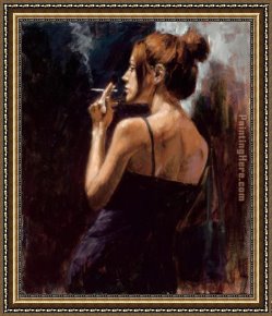 Heart Framed Paintings - Full moon empty heart by Fabian Perez