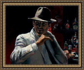 Buena Vista Bar Framed Paintings - Man at the Red Bar by Fabian Perez