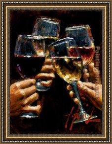 The White Rose Framed Paintings - Red White and Rose I by Fabian Perez